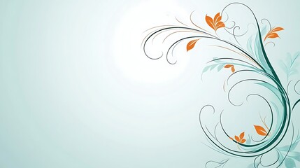 Elegant Teal and Orange Floral Design Background