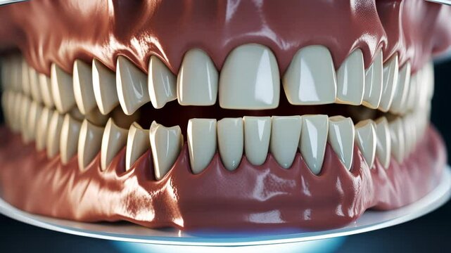 Human teeth closeup . Advertising for dental clinic