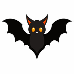 Halloween with a bat , bat vector, icon vector on white background.