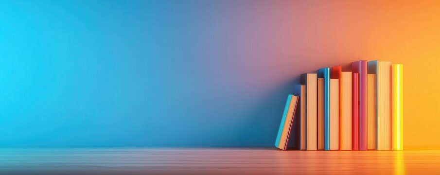 online learning courses. A glowing virtual bookshelf on a student dashboard, filled with interactive e-books and guides, symbolizing rich resources