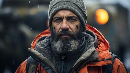 military man near the tank HD 8K wallpaper Stock Photographic Image