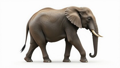 Obraz premium A full, eye-level studio shot of a realistic-looking African elephant.