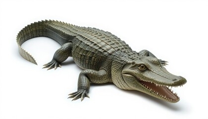 Naklejka premium Detailed Studio Shot of a Realistic Crocodile
