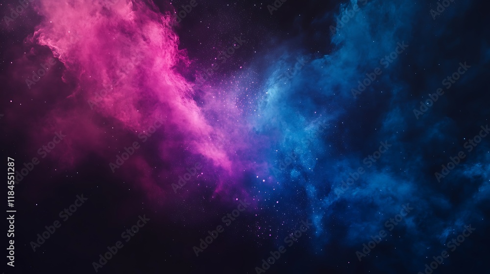 Poster Colorful nebula clouds in deep space background