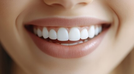 Fototapeta premium Bright smile showcasing healthy teeth and lips in natural light during a casual moment