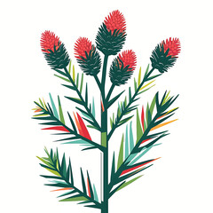 simple spruce tree flower vector art, created by generative ai