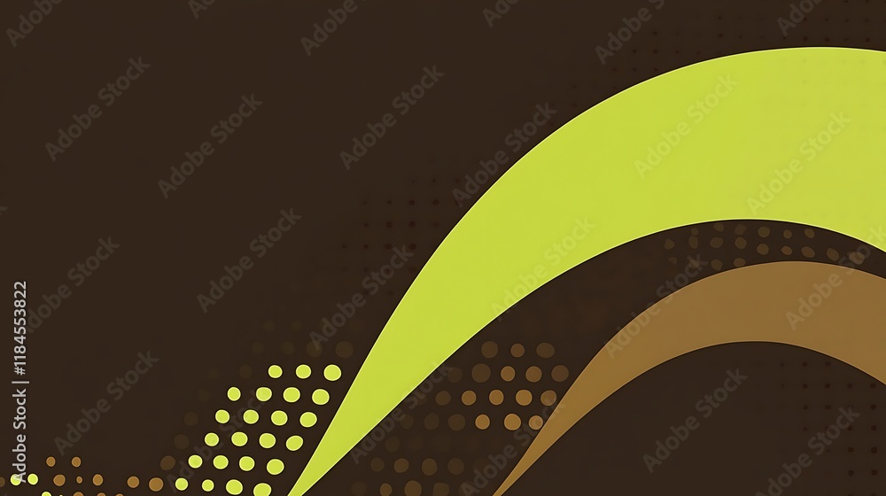 Aufkleber abstract brown, green curves, dots background design element