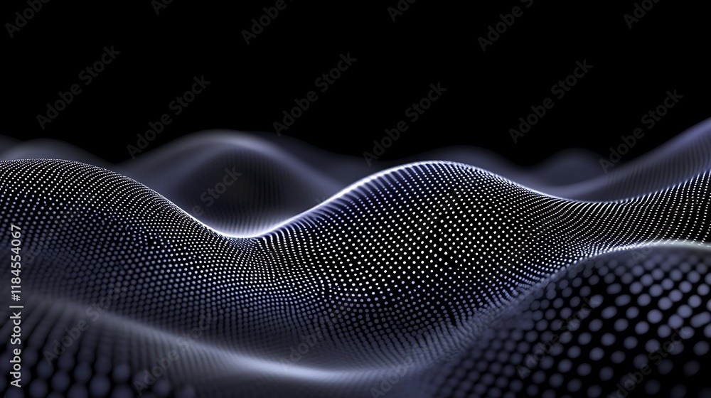 Poster abstract digital wave particles dark background tech design