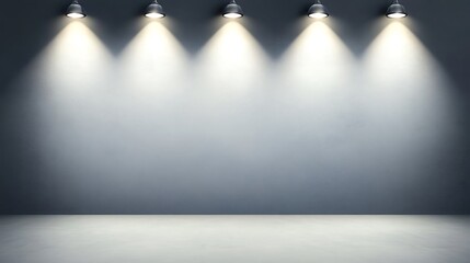 Obraz premium Lit gray wall backdrop with spotlights