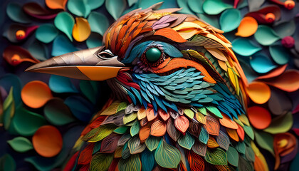 Fototapeta premium Bird Profile Art portrait. 