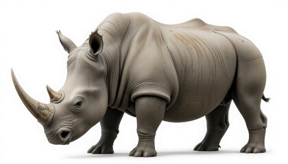 Obraz premium Detailed 3D Model of a White Rhinoceros