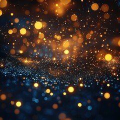 Fototapeta premium A mesmerizing blend of glowing particles and bokeh lights creating a dreamy, abstract atmosphere.