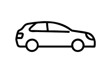 Car Silhouette Icon on White Background