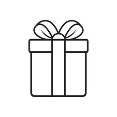 Simple Gift Box with Ribbon Illustration