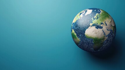 Futuristic Holographic Globe with Data Patterns