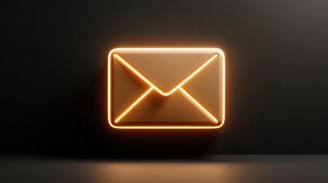 Glowing Email Icon with Futuristic concept