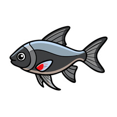 black skirt tetra fish vector icon, aquarium fish vector illustration - simple illustration of black skirt tetra fish perfect for logos, and aquarium fish-themed designs.
