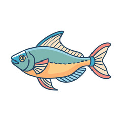 Naklejka premium bolivian ram fish vector icon, aquarium fish vector illustration - simple illustration of bolivian ram fish perfect for logos, and aquarium fish-themed designs.
