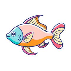 bolivian ram fish vector icon, aquarium fish vector illustration - simple illustration of bolivian ram fish perfect for logos, and aquarium fish-themed designs.