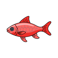 cherry barb fish vector icon, aquarium fish vector illustration - simple illustration of cherry barb fish perfect for logos, and aquarium fish-themed designs.