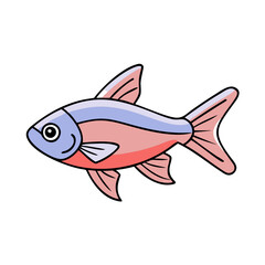 Fototapeta premium congo tetra fish vector icon, aquarium fish vector illustration - simple illustration of congo tetra fish perfect for logos, and aquarium fish-themed designs.