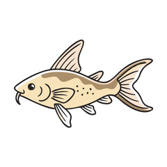 corydoras catfish vector icon, aquarium fish vector illustration - simple illustration of corydoras catfish perfect for logos, and aquarium fish-themed designs.