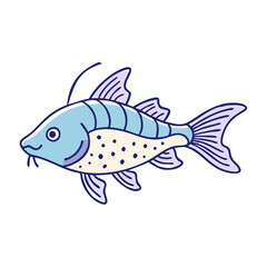 corydoras catfish vector icon, aquarium fish vector illustration - simple illustration of corydoras catfish perfect for logos, and aquarium fish-themed designs.