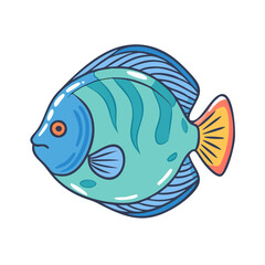 discus fish vector icon, aquarium fish vector illustration - simple illustration of discus fish perfect for logos, and aquarium fish-themed designs.