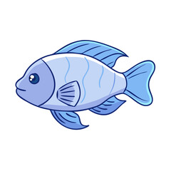 dwarf cichlid fish vector icon, aquarium fish vector illustration - simple illustration of dwarf cichlid fish perfect for logos, and aquarium fish-themed designs.