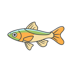 endler s livebearer fish vector icon, aquarium fish vector illustration - simple illustration of endler s livebearer fish perfect for logos, and aquarium fish-themed designs.