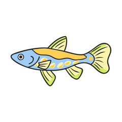 endler s livebearer fish vector icon, aquarium fish vector illustration - simple illustration of endler s livebearer fish perfect for logos, and aquarium fish-themed designs.