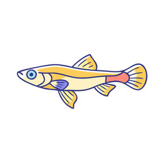 endler s livebearer fish vector icon, aquarium fish vector illustration - simple illustration of endler s livebearer fish perfect for logos, and aquarium fish-themed designs.