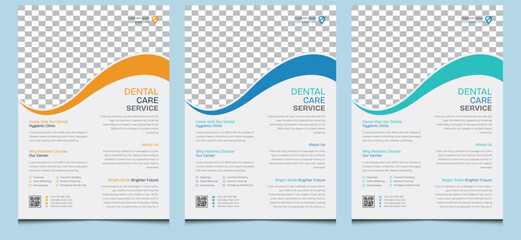 Elegant editable clean creative modern corporate professional company business health care hospital dentist dental care doctor clinic promotion advertising medical flyer design template.