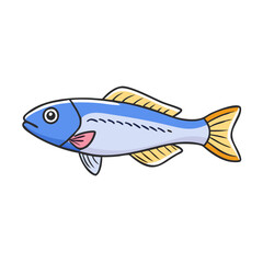 kribensis fish vector icon, aquarium fish vector illustration - simple illustration of kribensis fish perfect for logos, and aquarium fish-themed designs.
