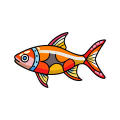 Naklejka premium harlequin rasbora fish vector icon, aquarium fish vector illustration - simple illustration of harlequin rasbora fish perfect for logos, and aquarium fish-themed designs.