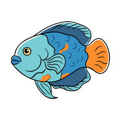 oscar fish vector icon, aquarium fish vector illustration - simple illustration of oscar fish perfect for logos, and aquarium fish-themed designs.