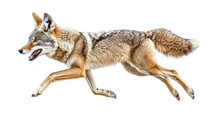 Obraz premium A coyote running, showcasing its agility and natural beauty.