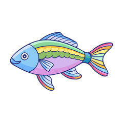 rainbowfish vector icon, aquarium fish vector illustration - simple illustration of rainbowfish perfect for logos, and aquarium fish-themed designs.