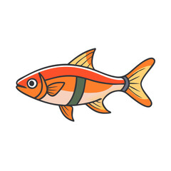 rasbora fish vector icon, aquarium fish vector illustration - simple illustration of rasbora fish perfect for logos, and aquarium fish-themed designs.