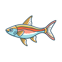 rasbora fish vector icon, aquarium fish vector illustration - simple illustration of rasbora fish perfect for logos, and aquarium fish-themed designs.