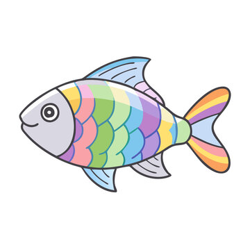 rainbowfish vector icon, aquarium fish vector illustration - simple illustration of rainbowfish perfect for logos, and aquarium fish-themed designs.