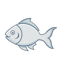 silver dollar fish vector icon, aquarium fish vector illustration - simple illustration of silver dollar fish perfect for logos, and aquarium fish-themed designs.