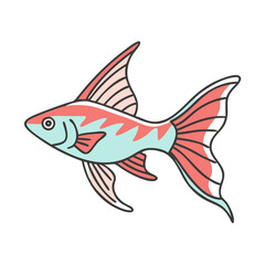 swordtail fish vector icon, aquarium fish vector illustration - simple illustration of swordtail fish perfect for logos, and aquarium fish-themed designs.