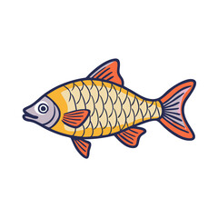 tiger barb fish vector icon, aquarium fish vector illustration - simple illustration of tiger barb fish perfect for logos, and aquarium fish-themed designs.