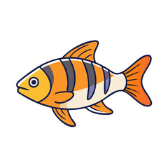 tiger barb fish vector icon, aquarium fish vector illustration - simple illustration of tiger barb fish perfect for logos, and aquarium fish-themed designs.