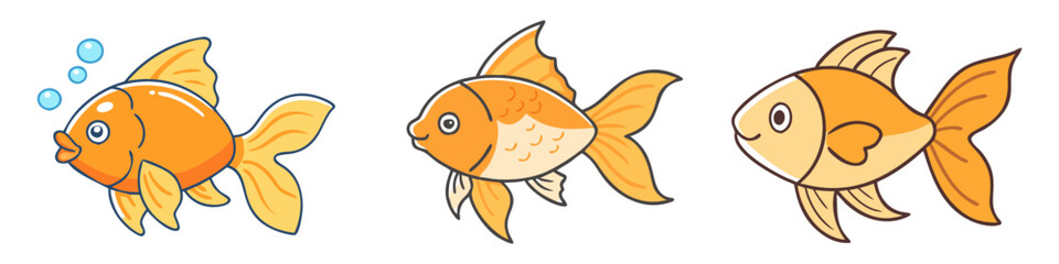 goldfish vector icon, aquarium fish vector illustration - simple illustration of goldfish perfect for logos, and aquarium fish-themed designs.
