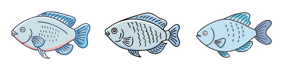 gourami fish vector icon, aquarium fish vector illustration - simple illustration of gourami fish perfect for logos, and aquarium fish-themed designs.