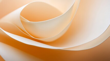 Fototapeta premium Abstract Peach and Cream Paper Curves