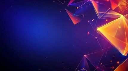 Eye-catching low polygonal design enhances the appeal of the dark blue background.