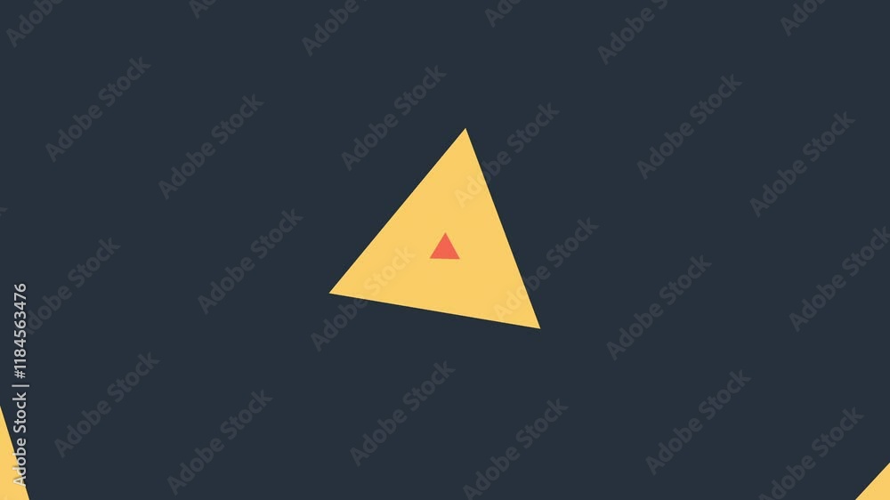 Aufkleber animated rotating triangle pattern on dark background